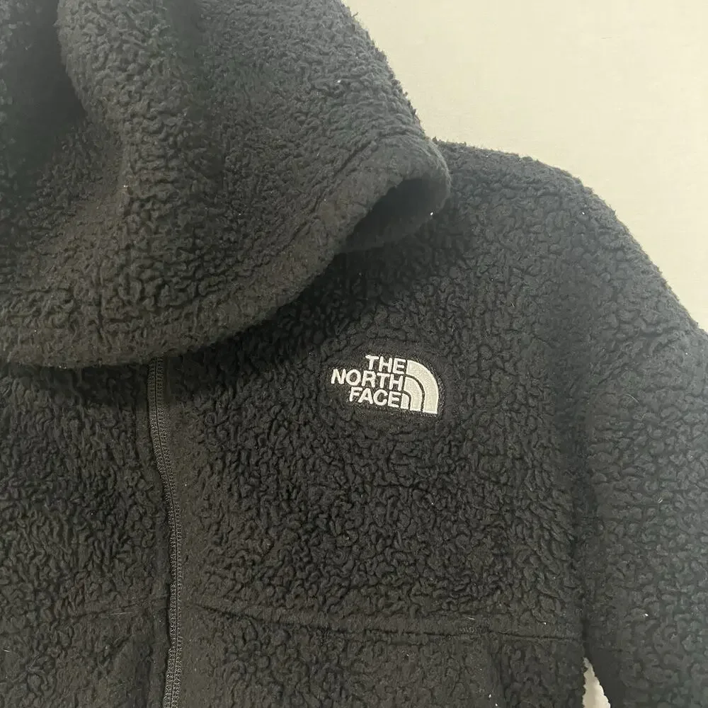 The North Face Kids Girls Black Suave Oso Hooded Fleece Coat Jacket Size S